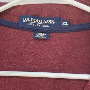 U.S. Polo Assn. Maroon Tee with Navy Trim